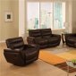 Brown Leather Modern Living Room w/Adjustable Footrests