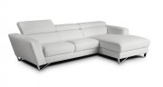 Sparta Mini Sectional Sofa in White Full Leather by J&M