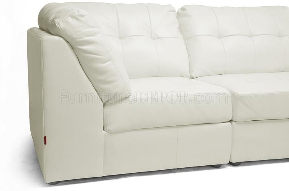 Warren Sectional Sofa White Bonded Leather - Wholesale Interiors