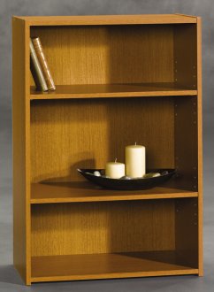 Mission Cherry Finish Modern 3 Shelf Bookcase