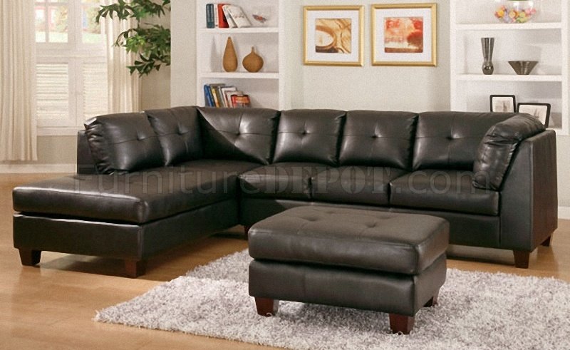 Download Black or Brown Bonded Leather Modern Sectional Sofa