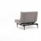 Splitback Sofa Bed in Gray w/Arms & Wood Legs by Innovation