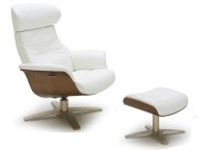 Karma Lounge Chair in White Leather by J&M w/Options