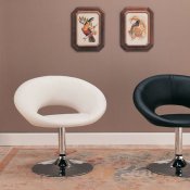 Black or White Vinyl Contemporary Chair w/Chrome Finish Leg