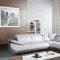 White & Grey Top Grain Full Leather Modern Sectional Sofa