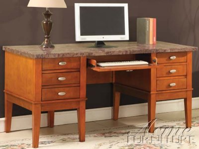 Brown Marble Top Bologna Classic Home Office Desk
