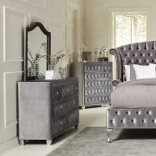 Deanna 205101 Bedroom in Grey Velvet by Coaster w/Options