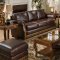 Rich Burgundy Top Grain Leather Traditional Sofa w/Options