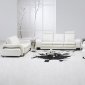 White Leather 4Pc Modern Sofa, Loveseat, Chair & Couch Stool Set