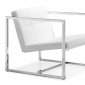 Set of 2 Carbon Chairs by Zuo in White Leatherette