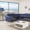 Royal Home Sectional Sofa in Dark Blue Fabric by Casamode