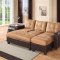 2502 Sectional Sofa Set in Dark Brown Bi Cast & Beige Microfiber