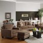 Brown Linen Fabric Contemporary Sofa w/Optional Items