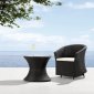 Black & White Modern 2pc Outdoor Patio Chair & Coffee Table Set