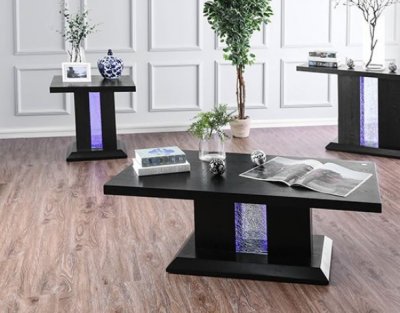 Tobias Coffee Table & 2 End Tables Set CM4252 in Black w/Options