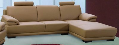 Taupe Leather Match Modern Sectional Sofa