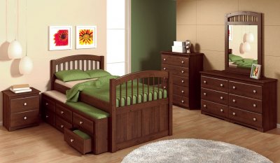 Kids Trundle Beds Furniture on Finish Solid Pine Transitional Kids Bed W Trundle At Furniture Depot