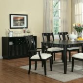 Chocalate Brown Gloss Finish Formal Contemporary Dining Room