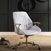 Hamilton Office Chair 93241 in White Top Grain Leather by Acme