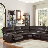 Saul Power Motion Sofa 54155 in Espresso Leather-Aire by Acme