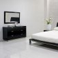 Black High Gloss Finish Contemporary Bedroom W/Metal Legs