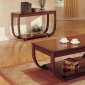 Walnut Finish Stylish 3Pc Coffee Table Set w/Arched Legs