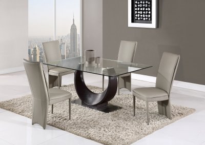 D2185DT Dining Table in Wenge by Global w/Optional Taupe Chairs