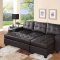 2514 Sectional Sofa Set in Dark Brown Bonded Leather Match PU