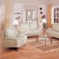 Ivory Regenerated Leather Match Living Room Sofa w/Options