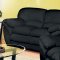 Black Bonded Leather Elegant Living Room w/Pillow Top Seats