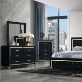 Kingdom Bedroom Set 5Pc in Black by Global w/Options