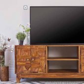 708382 TV Console in Natural Sheesham by Coaster
