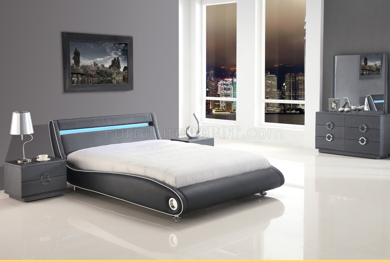 Black Vela Bedroom W Upholstered Bed Optional Casegoods