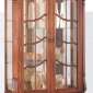 Cherry Brown Finish Traditional Display Curio w/Lower Drawer