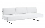 Charles Convertible Sofa in White Leather by Modway