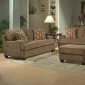 Lush Brown Chenille Stylish Living Room Sofa w/Sloping Curves