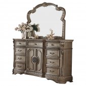 Northville Dresser 26938 in Antique Silver by Acme w/Wood Top