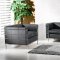 Le Corbusier Style Grande Sofa, Loveseat & Chair Set in Black