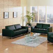 Black, White or Red Leather Modern 3PC Living Room Set