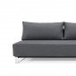 Dark Grey Fabric Modern Sofa Bed w/Stainless Steel Legs