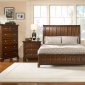 Brown Whiskey Finish Transitional Platform Bed w/Options