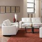 White Bonded Leather Match Modern Sofa & Loveseat Set w/Options