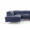Johnson Power Motion Sectional Sofa in Navy Leather by Whiteline