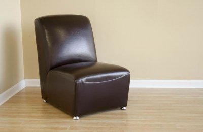 Kids Upholstered Chairs on Brown Color Leather Upholstered Armless Club Chair At Furniture Depot