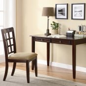 Rich Brown Cherry Finish Desk w/Two Storage Drawers & Chair