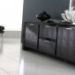 Black Finish Modern Buffet With Crystal Inlays
