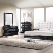 Milan Bedroom in Black Lacquered by J&M w/Optional Casegoods