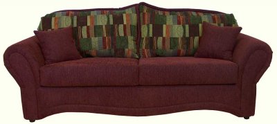 Burgundy Fabric Traditional Sofa & Loveseat Set w/Optional Chair