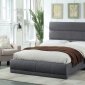 Cooper Upholstered Bed in Grey Linen Fabric w/Options