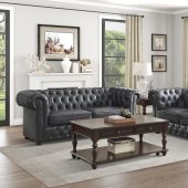 Tiverton Sofa & Loveseat Set 9335GRY in Gray by Homelegance